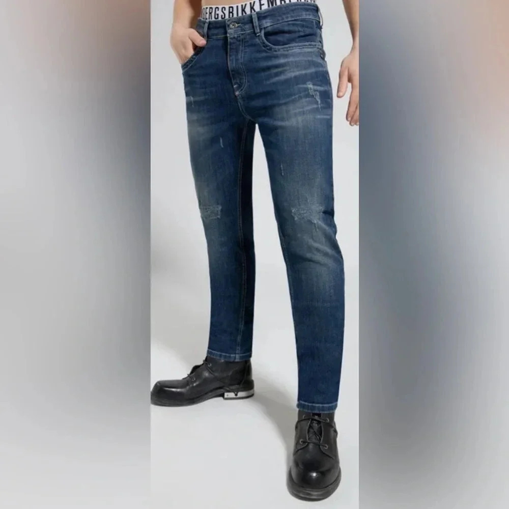 Bikkembergs vintage slim Italy blue denim zippers Y2K party cocktail hipster 29